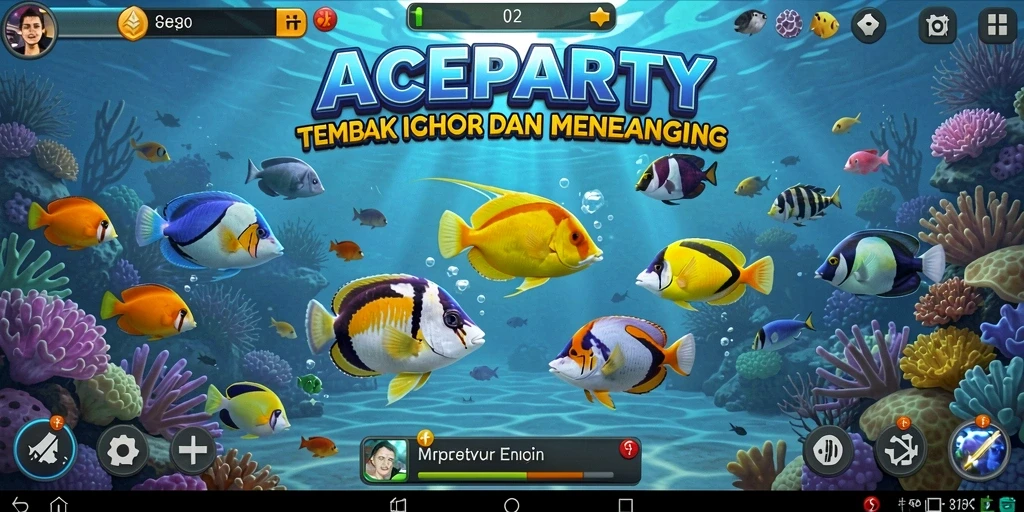 Tampilan gameplay seru dari ACEPARTY saat menembak ikan.