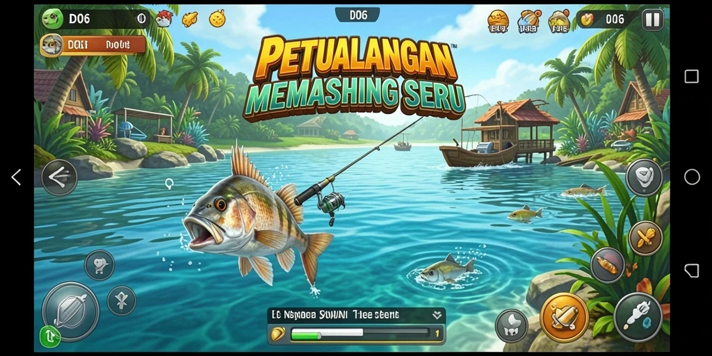 Tampilan gameplay D06 yang seru dan menantang saat memancing.