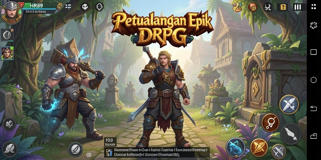 Tampilan gameplay HR89 yang memukau dalam petualangan RPG.