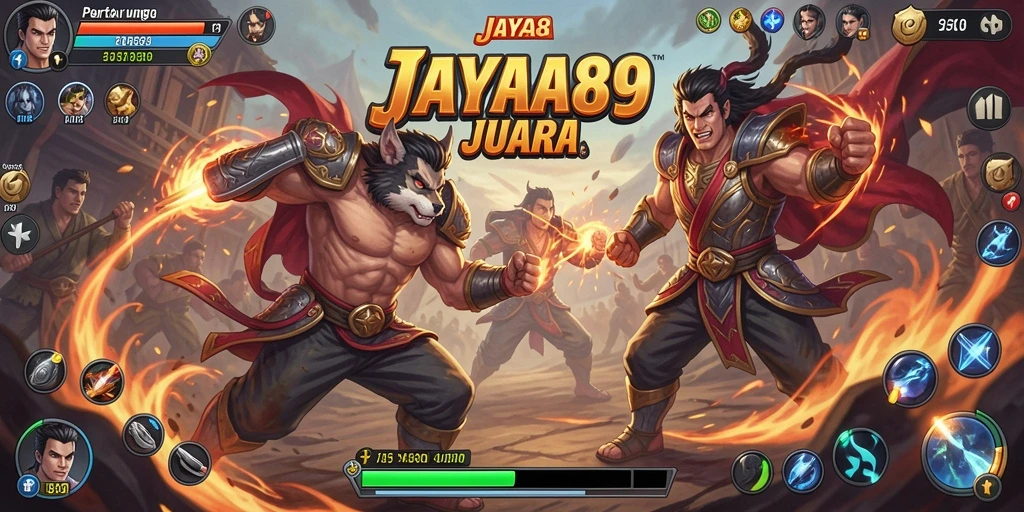 Screenshot gameplay JAYA89 menampilkan aksi pertarungan yang seru dan mendebarkan.