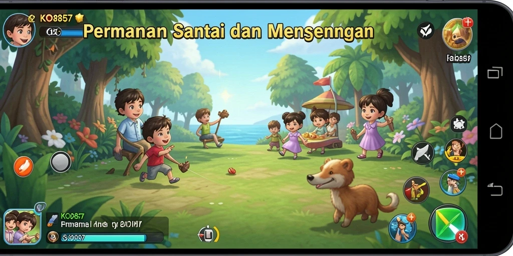Tampilan gameplay KO857 yang menarik dan berwarna-warni.