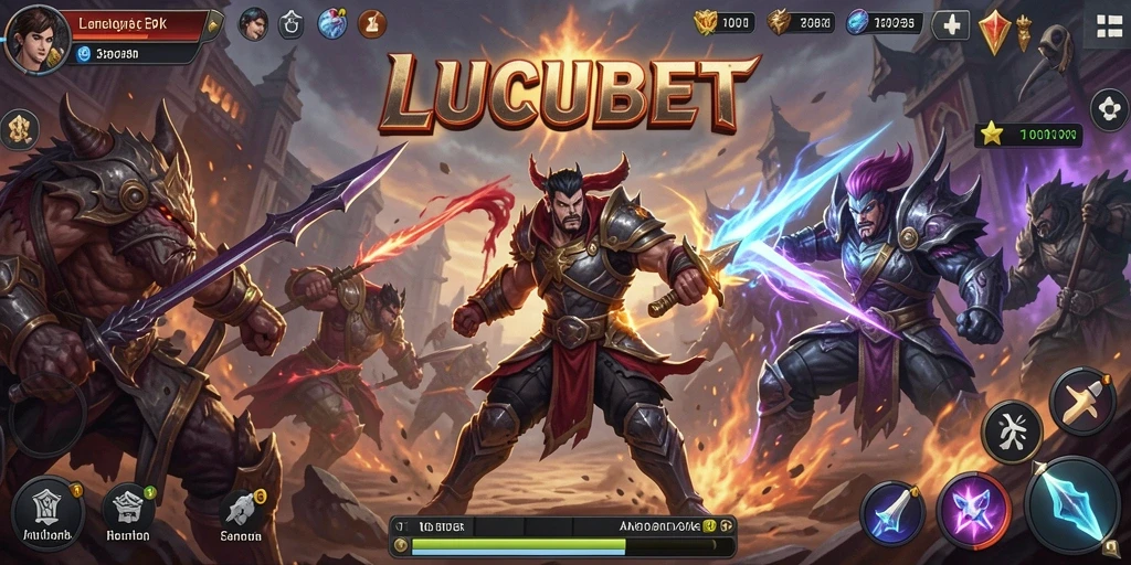 Screenshot gameplay LUCUBET menunjukkan aksi pertarungan yang intens.