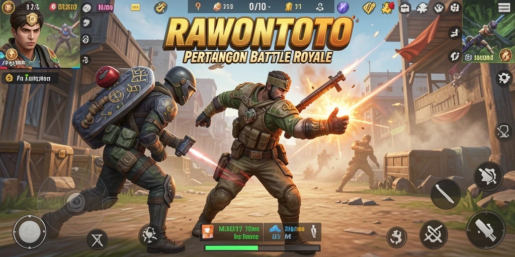 Screenshot gameplay seru pertarungan dalam RAWONTOTO.