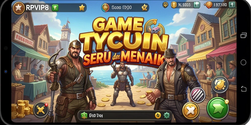 Tampilan gameplay RPVIP8 dengan berbagai bisnis yang dikelola.