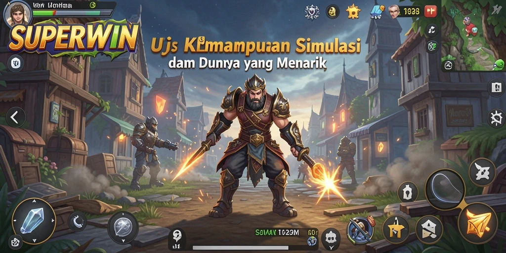 Tampilan menarik dari gameplay <strong>SUPERWIN</strong> yang menggambarkan tantangan simulasi.