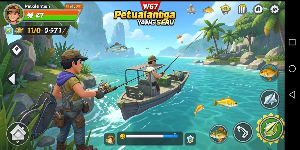 Tangkapan ikan besar dalam gameplay W67 yang menantang.
